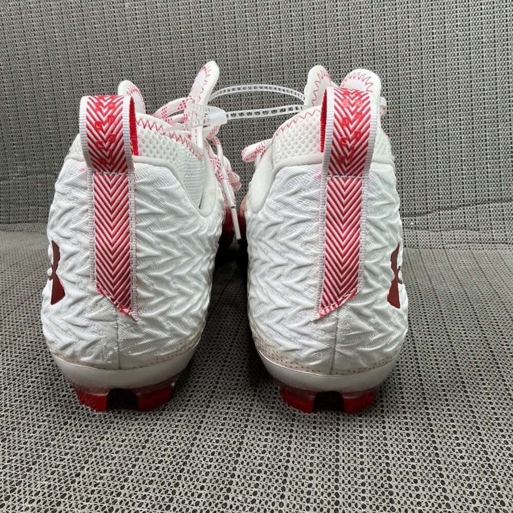 Under Armour Clone Highlight Mc Mens Size 14 White/Red Football Cleats - Picture 5 of 8